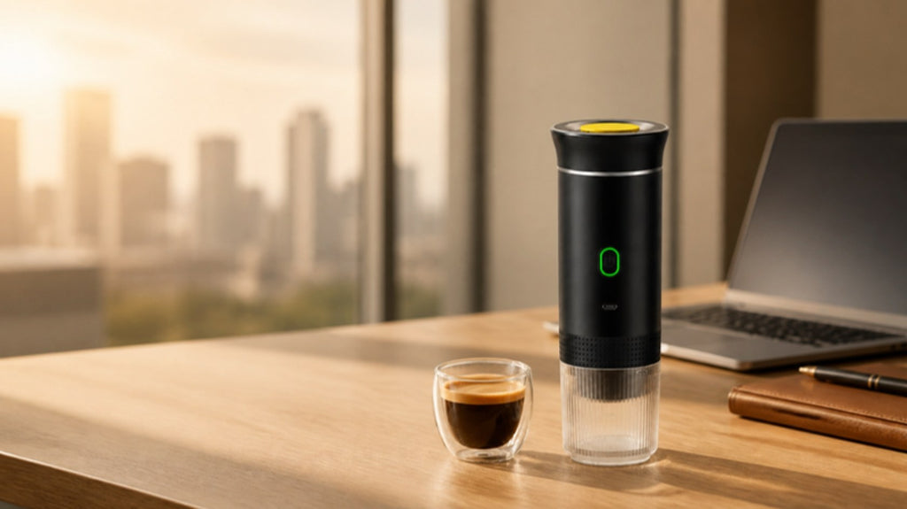 Cafetera Cafena en un escritorio de oficina
