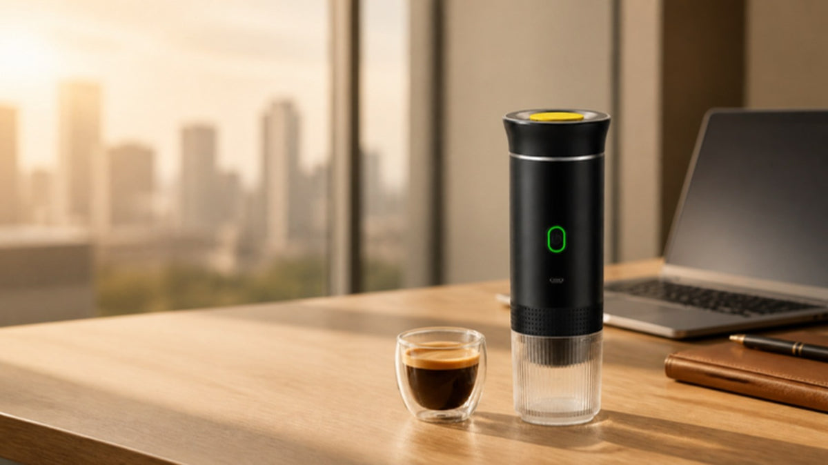Cafetera Cafena en un escritorio de oficina